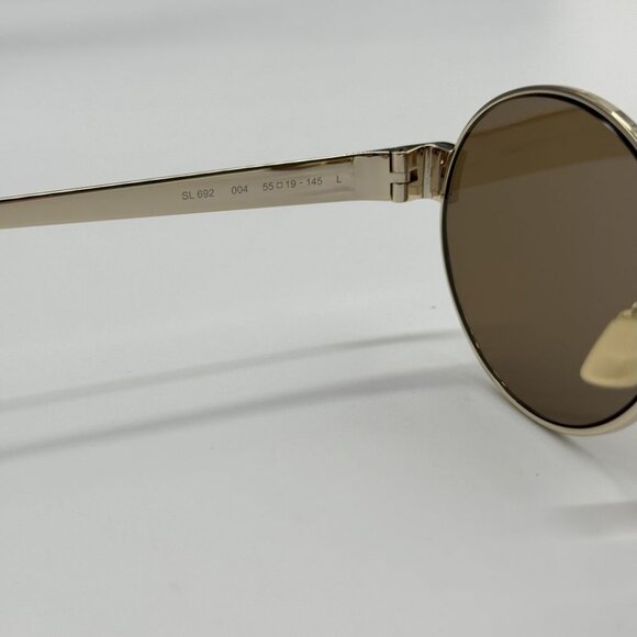 NEW SAINT LAURENT SL692 004 SUNGLASSES WOMEN OVAL GOLD EYEWEAR SL 692 004 - Picture 11 of 13